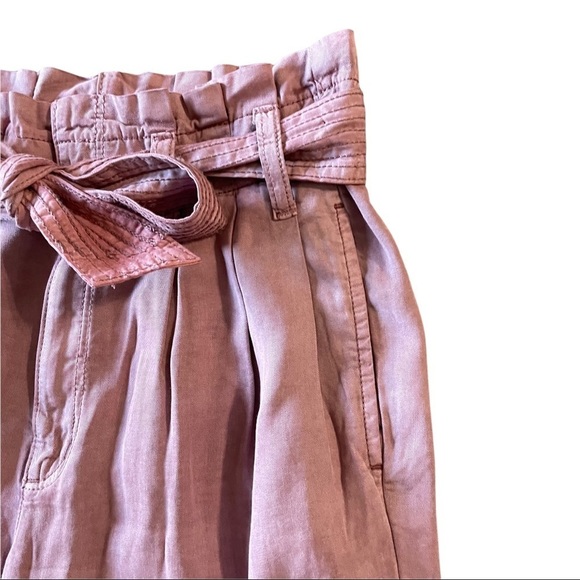 American Eagle High Waisted Pink Paperbag Pants Size 4 - Picture 8 of 11